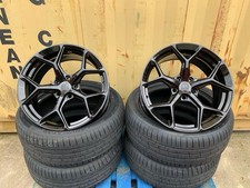 4X R18 Inch 5x112 Skoda Altair RS6 Style Black Wheels: Fits For Superb & TYRES