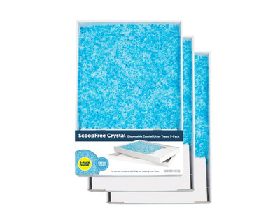 PetSafe ScoopFree Crystal Disposable Cat Litter Trays, 3-Pack, Blue