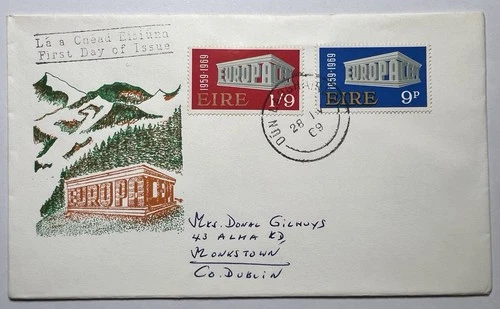 Ireland 1969 CEPT Europa FDC Stamps & Envelope EIRE Irish Postal History