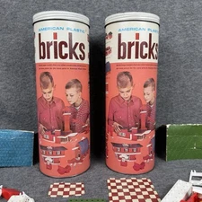 Set of 2 Vintage Halsam American Plastic Bricks Sets # 705 Building Toys