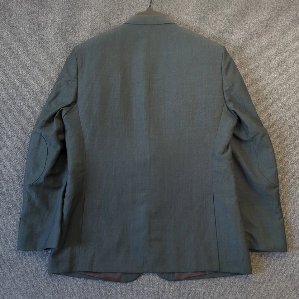 Abrigo Blazer Deportivo Marc New York Verde Oscuro Lino Lana Camuflado Forro Para Hombre 42R Foto 2 de 4