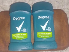 Lot 2 Men's New Degree 48 Hour Extreme Blast Antiperspirant Deodorant 2.7 oz