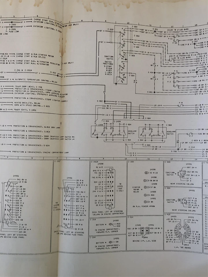 1976 Ford Thunderbird Foldout Wiring Diagram Electrical Schematic Tbird T Bird Foto 3 de 3