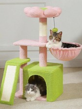 Cat Tree Indoor Cats 31.5'' Small Flower Tower Condo Sisal Scratching
