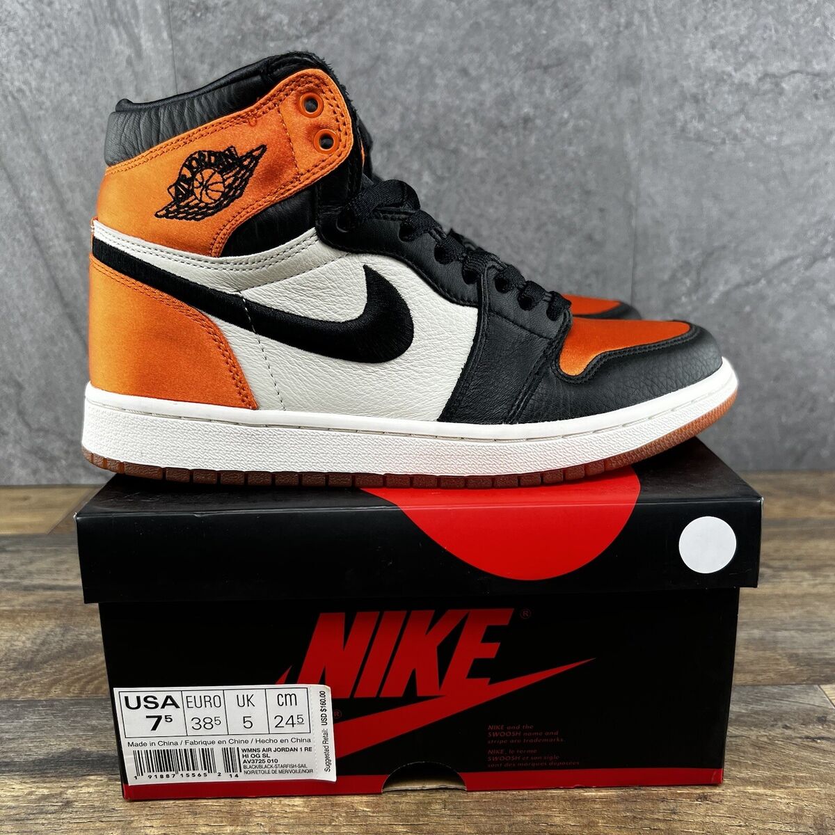 Air Jordan 1 Retro OG High Satin Shattered Backboard Size Air Jordan 1 Retro OG High Satin Shattered Backboard Size