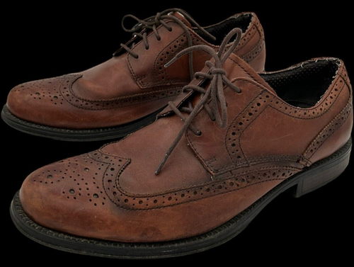 Chaps Brown Leather Dress Casual Wing Tip Oxfords 96-98722 Men's 8.5M Shoes - Picture 6 of 12