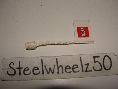 De colección Lego Bandera Blanca Sobre Blanco Espiral Bandera Asta Rojo Lego Logo Bandera Poste Parte - Imagen 3 de 3