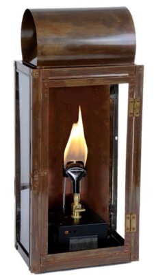 20 in Roll Top Premium Copper Gas Light Fixture