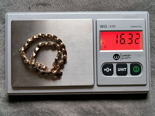 Gold getöntes Sterlingsilber & winziges Diamant-Tennisarmband 7" 16,32 g 5 mm breit - Bild 7 von 7