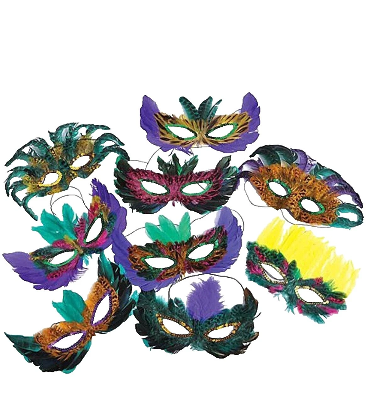 Feather Party Mardi Gras Costume Masks & Eye Masks