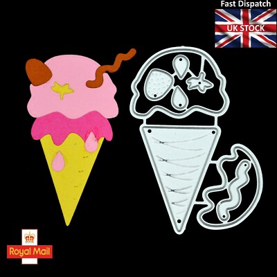 Eistüte Metall Stanzformen, Kartenherstellung, Handwerk * UK-Verkäufer, schneller Versand * C6