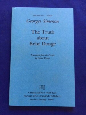 The Truth About Bebe Donge Uncorrected Proof By Georges Simenon Ebay