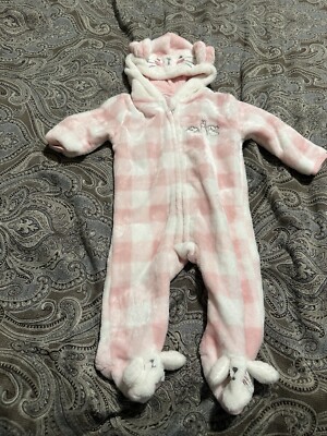penelope mack Girls bunny Footed Pjs Size 3/6 Months