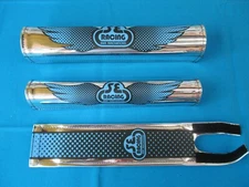 SE Racing SE Bikes BMX 3 Piece Wing Pad Set Chrome / Black / Blue  - New