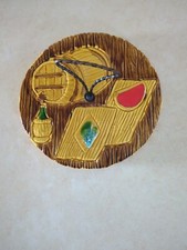 Vintage French Vallauris Serving  Cheese Platter Wine Barrel Retro MCM Design
