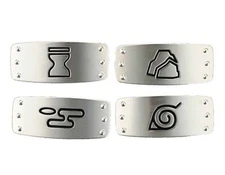 Naruto Anime Village Headband Logos Metal Enamel Set of 4 Lapel Pins NEW SEALED