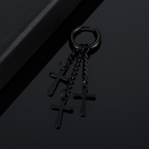 PAIR Men Women Chain Tassel Dangle Hoop Earrings Ear Piercing Punk Jewellery - Picture 23 of 25