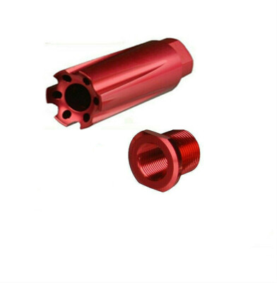 Aluminum 1/2x28 TPI Thread Muzzle Brake Compensator Anodized Red Color ...