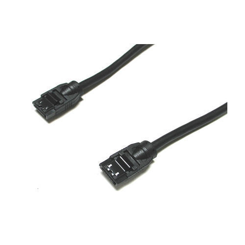 10inch SATA 6Gb//s Round Cable,180 to 180,Black,Metal Latc