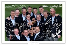 EUROPE 2014 RYDER CUP WINNING TEAM SIGNED AUTOGRAPH PHOTO PRINT GOLF