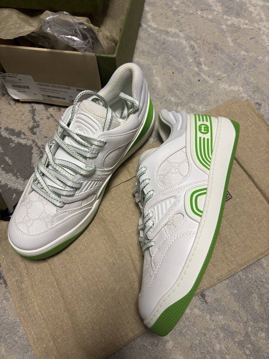 GUCCI Basket Low Top GG Demetra Vegan Leather Basketball Sneakers