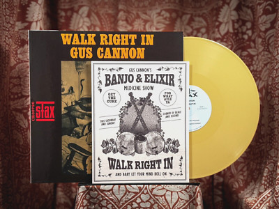 SEALED Gus Cannon Walk Right In YELLOW vinyl VMP  memphis blues me please lp