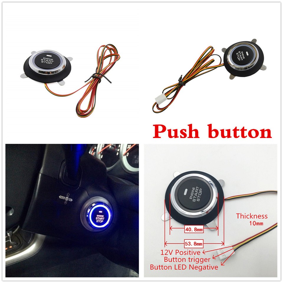 12V Car Engine LED Start Button Push Button Push Button Ignition ...