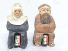 🇫🇷 CABINET CURIOSITÉ PAIRE TERRE CUITE NONE CURE ÉROTIQUE STATUETTE RELIGIEUSE