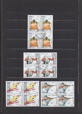 4 Laos - 4er Blocks - Mi. Nr. 1251 - 1254 " Olympia - Albertville " Gestempelt
