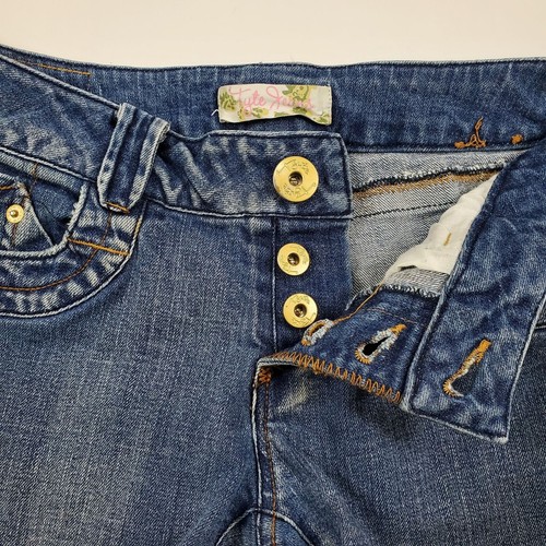 Tyte Jeans Womens Jean shorts sz 7 cut off denim button closure raw hem - Picture 4 of 9