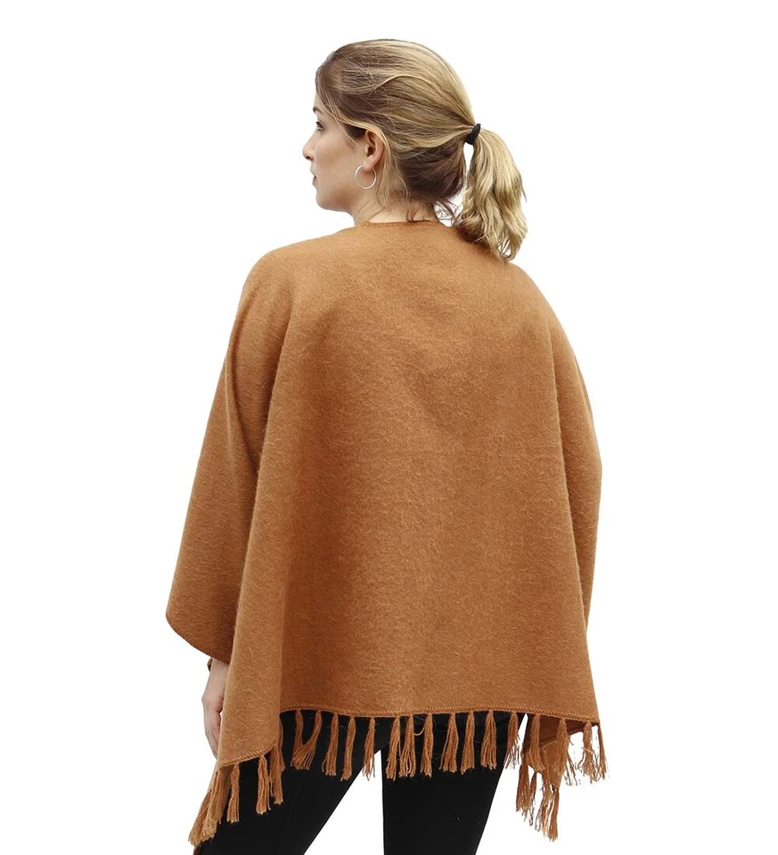 Superfine Alpaca Wool Alpaca Blend Poncho for Women Cloak Cape Coat Ruana Soft - Image 3 of 4
