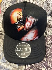 CHAINSAW MAN DENJI Trucker Hat Adjustable MeshBack Hook/Loop Crunchyroll NWT 