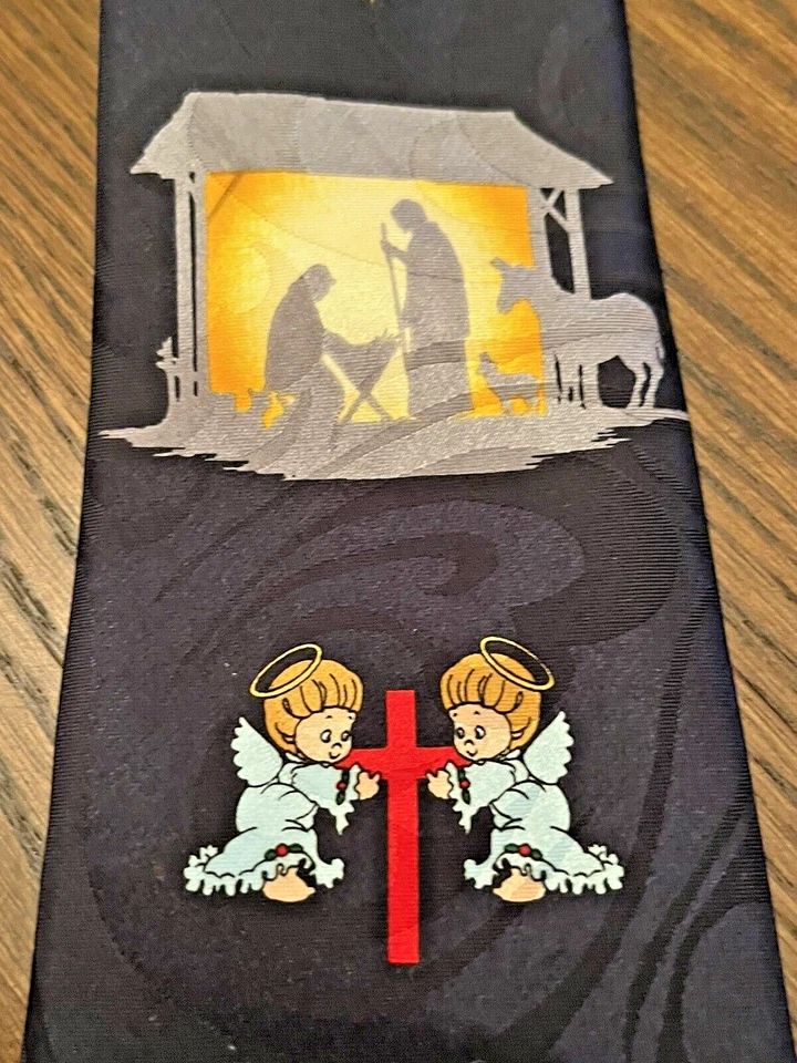 Nativity Holiday Necktie Christmas Manger Church Religious 58” Steven Harris - Image 3 of 4