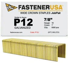 7/8" LEG x 1" CROWN 16GA GALV P12 STAPLES 5,000ct | P12J