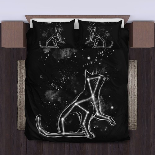 Cat Star Bedding Set Duvet Cover Set SINGLE DOUBLE KING PILLOWCASE - Bild 8 von 13