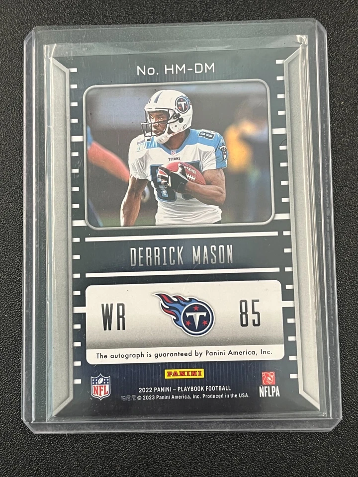 Derrick Mason #22/49 Autograph 2022 Panini Playbook Hash Marks Tennessee Titans - Image 2 of 2