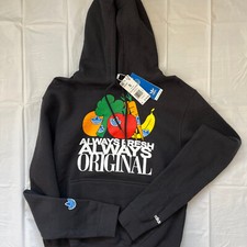 Adidas "Always Fresh Always Original" Hoodie Sweatshirt Black Graphic Mens Sz S
