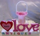 FENTON"MINIATURE"MINT&PERF~1940s~5"HAT"BASKET"PEACH(PINK)CREST"VINTAGE~GLASS — photo 1