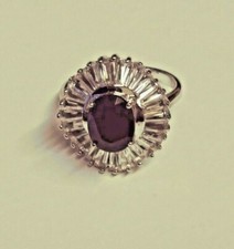 925 Sterling Silver Sapphire Ring Size 7 R-189