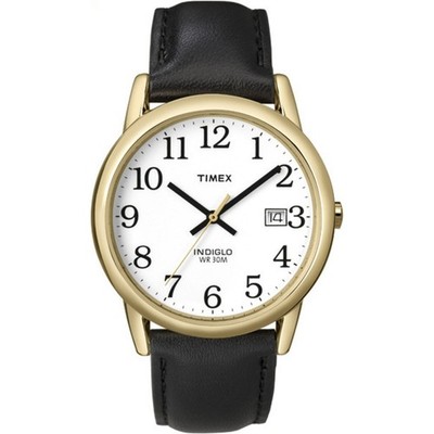 Timex T2H291 klassische Herrenuhr mit schwarzem Lederarmband