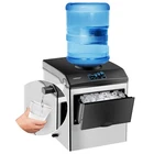 2-in-1 Stainless Steel Countertop Ice Maker Ice Cube Maker with Storage Basket