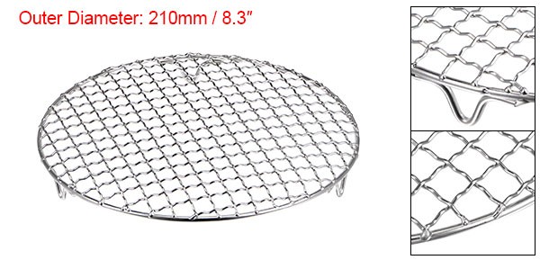 Round Cooking Rack 8.3-inch Stainless Steel Cross Wire Barbecue Grill with Legs