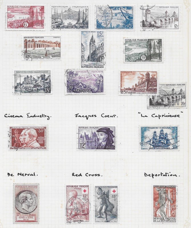 18 France Stamps from Quality Old Antique Album 1955