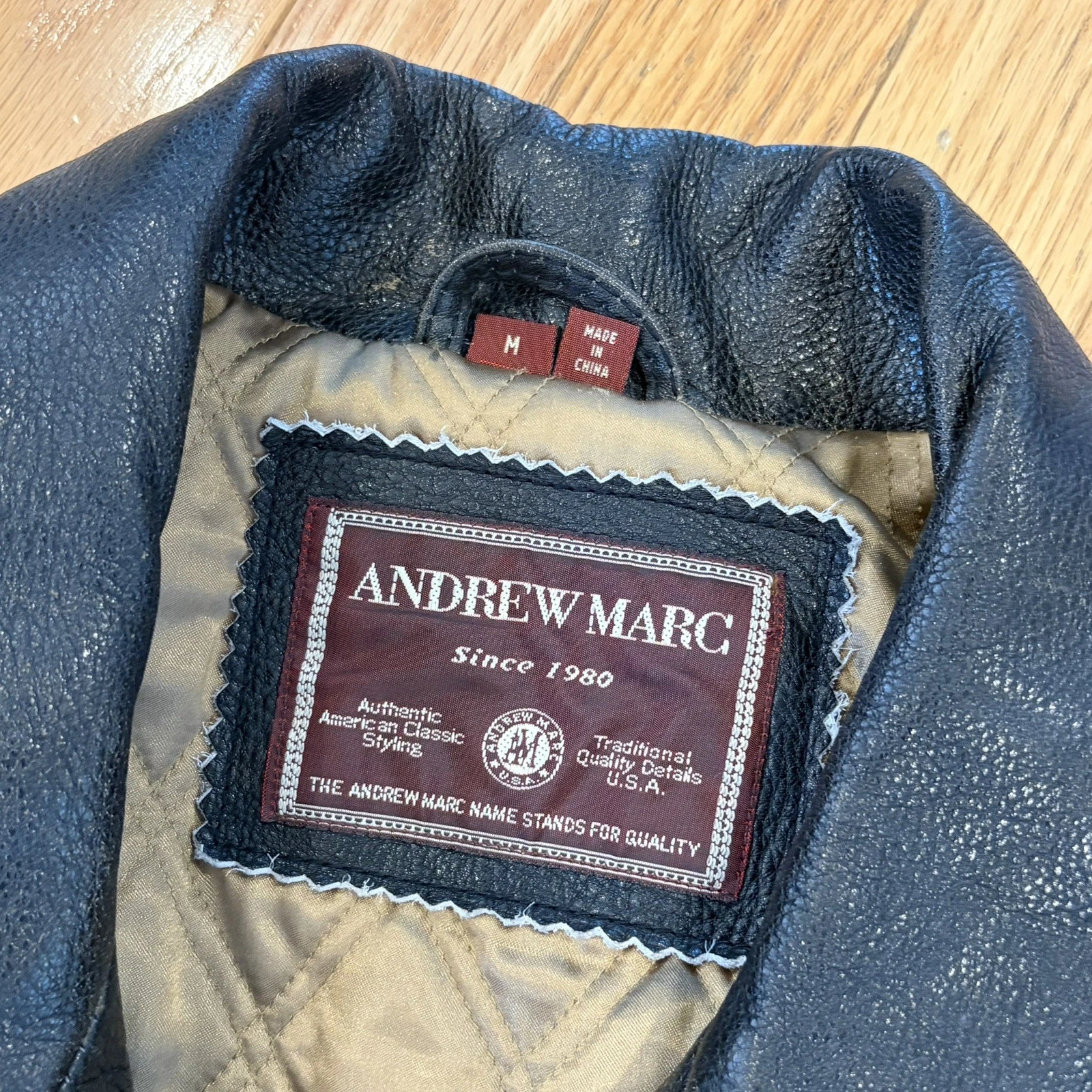 Men's Andrew Marc Distressed Brown Leather (Size M) - product detail image 6