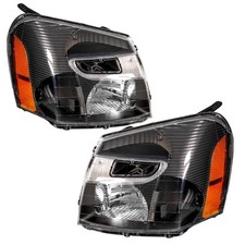 Headlight Assembly LH RH for 2005-2009 Chevy Equinox Black Housing Amber Corner