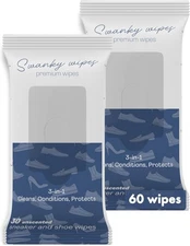 Swanky Shoe Cleaner Wipes - Leather and Sneaker Cleaner, Removes 60 Count 