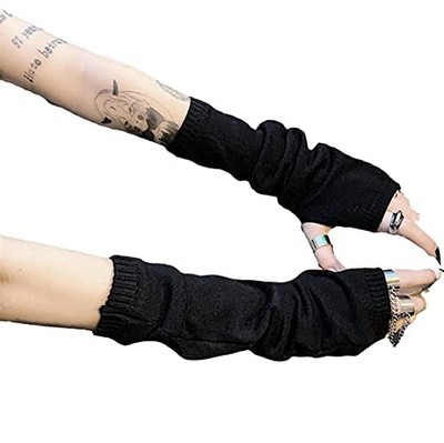 Skateboard Frog Women Gloves Goth Arm Sleeve Cool Moon Cross One Size Black