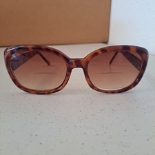 Occhiali da sole Liz Claiborne bifocali +2,50 montature tartaruga farfalla lenti marroni X27