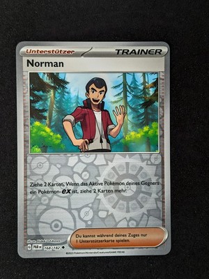 Pokémon TCG Trainer Norman Reserve Holo Sammelkarte Deutsch Near Mint Nr.168/182