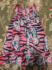 Girls Sz 6 Sequined Butterfly Theme Strapless Sundress